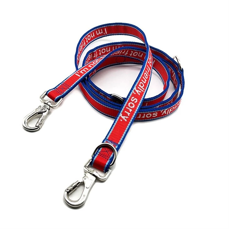 Custom Jacquard Multi-Function Dog Leash – Double Hook Pet Walking Strap