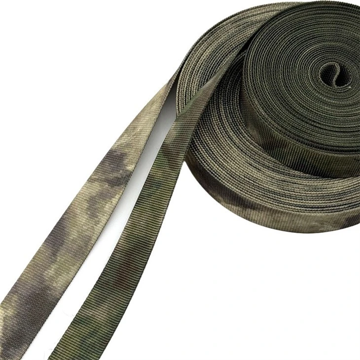 A-TACS Camouflage Printed Polyester Webbing for Tactical Belts